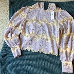 Beautiful 😍 lavender sleeve crop blouse by Dolan sold by Anthro